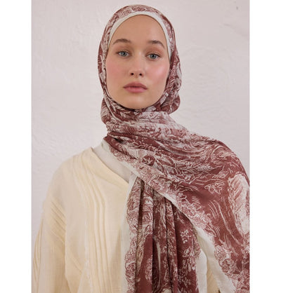 Modefa Shawl Tree Bark Rami Lightweight Hijab Shawl Secret Elegance - Tree Bark