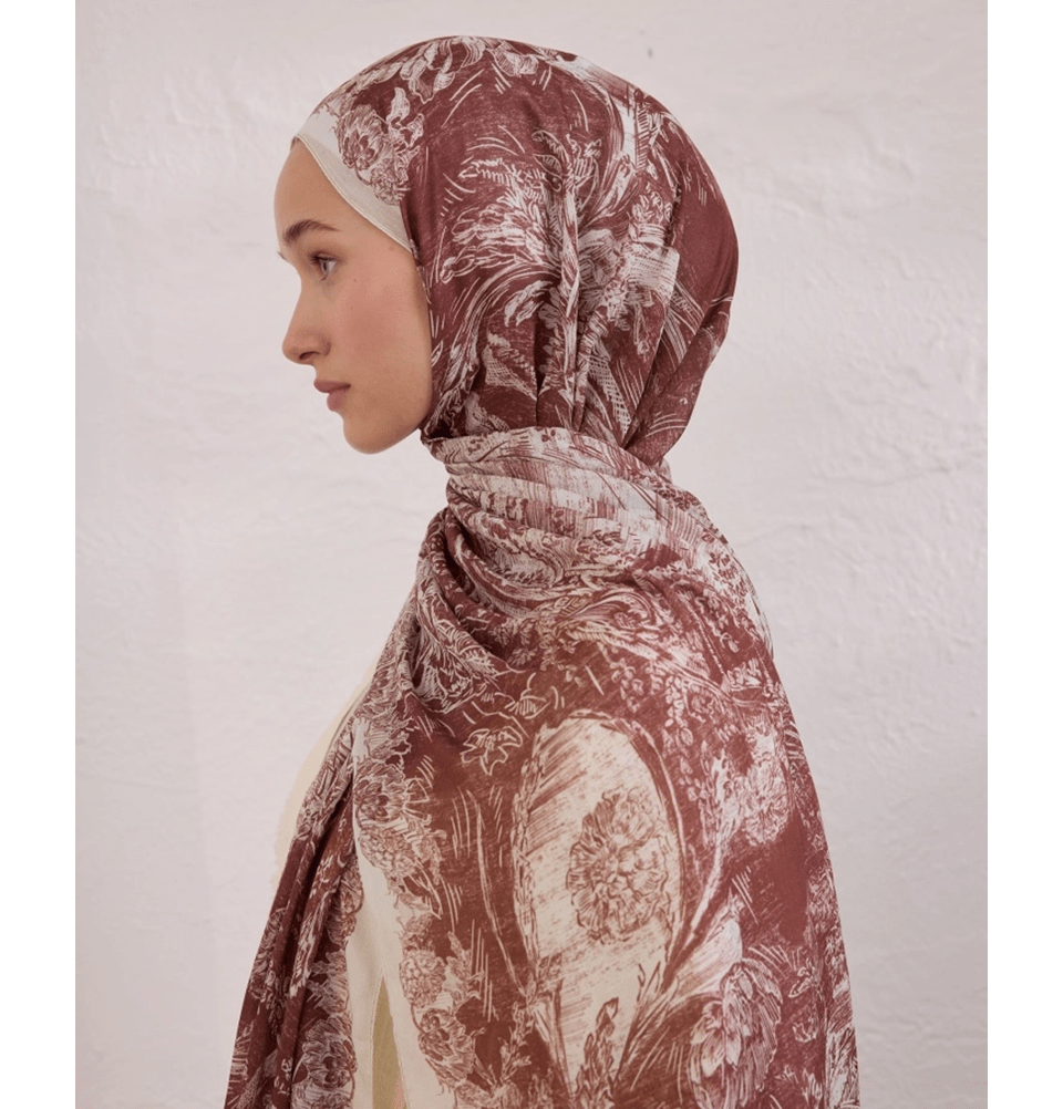 Modefa Shawl Tree Bark Rami Lightweight Hijab Shawl Secret Elegance - Tree Bark
