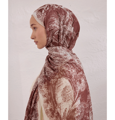 Modefa Shawl Tree Bark Rami Lightweight Hijab Shawl Secret Elegance - Tree Bark