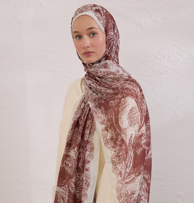 Modefa Shawl Tree Bark Rami Lightweight Hijab Shawl Secret Elegance - Tree Bark
