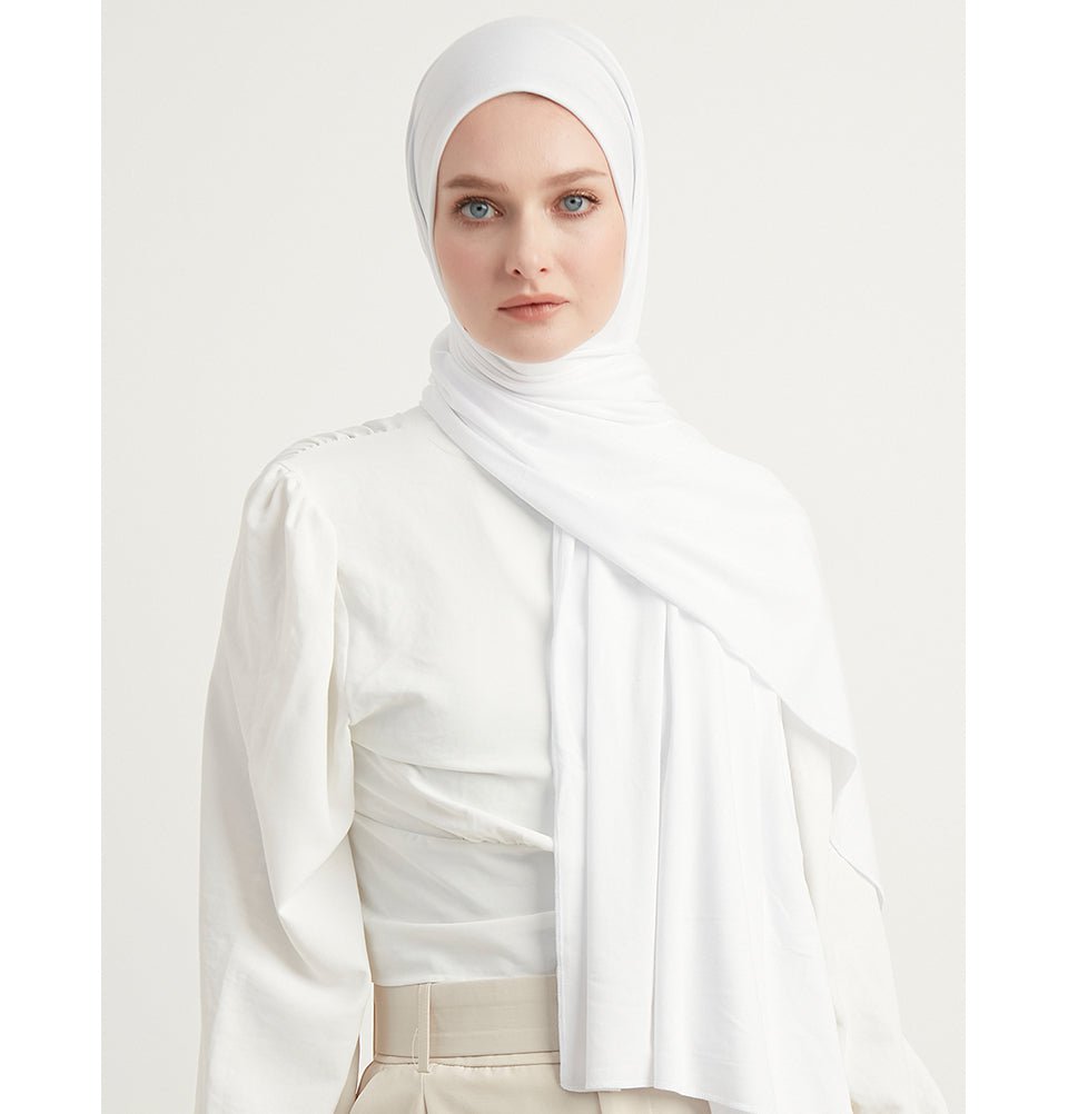 Modefa Shawl White Modefa Premium Jersey Hijab Shawl - White