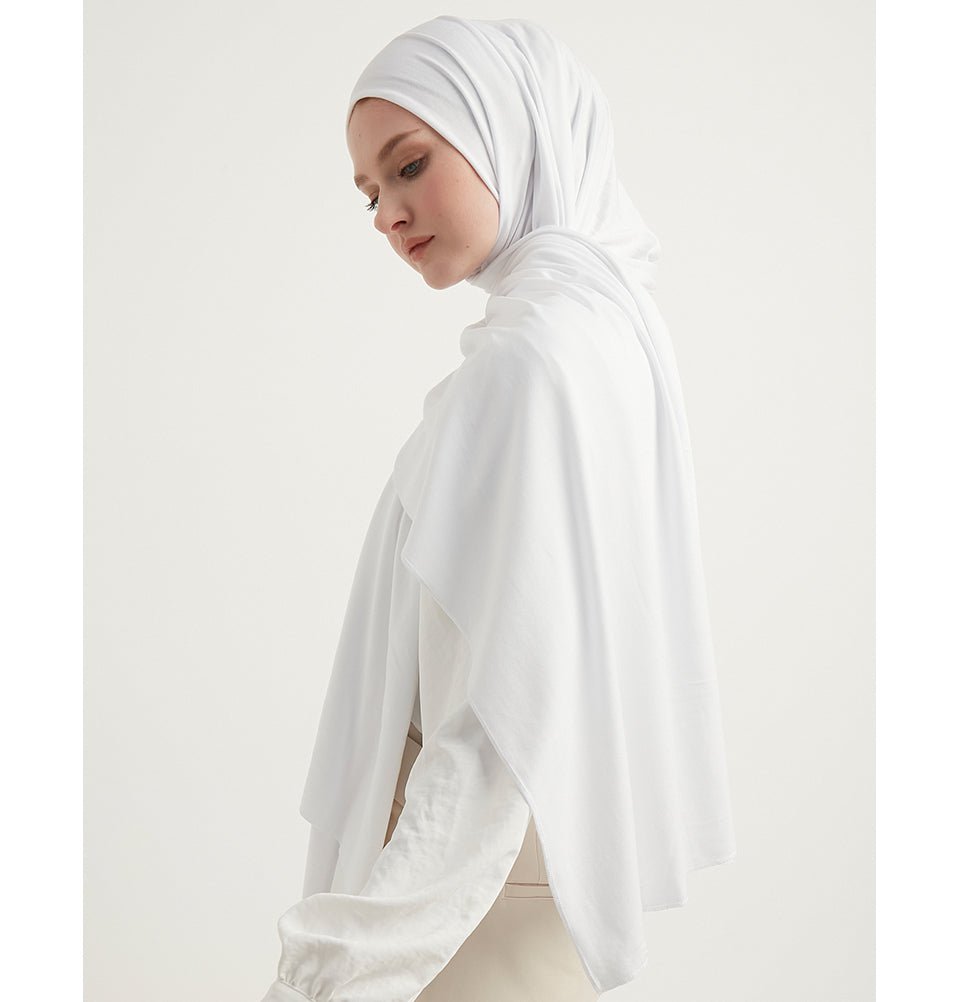 Modefa Shawl White Modefa Premium Jersey Hijab Shawl - White