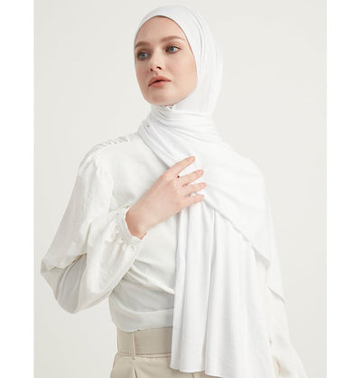 Modefa Shawl White Modefa Premium Jersey Hijab Shawl - White