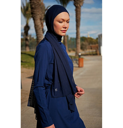 Modefa Shawl Women's Swim Cap Shawl Hijab - MB2402 Navy Blue