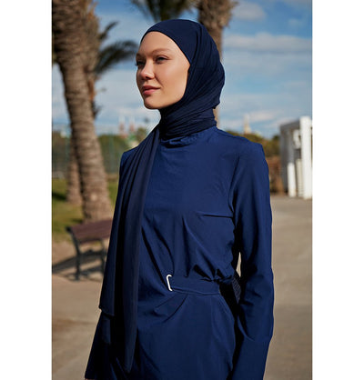 Modefa Shawl Women's Swim Cap Shawl Hijab - MB2402 Navy Blue