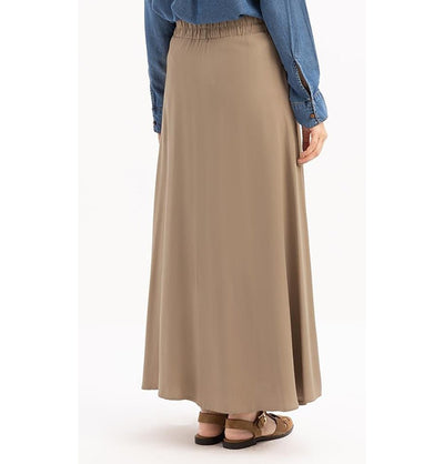 Modefa Skirt Modern Muslim Women's Casual Viscose A-Line Skirt - Mink