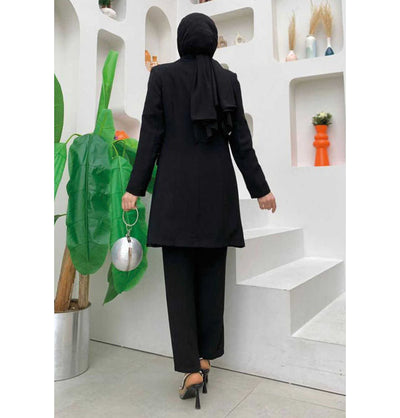 Modefa Suit Modefa Modest Women's Relaxed Fit Blazer with Pants - Black