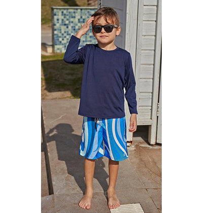Modefa Swimsuit Boy's Modest Swim Shorts - MB2435 Blue
