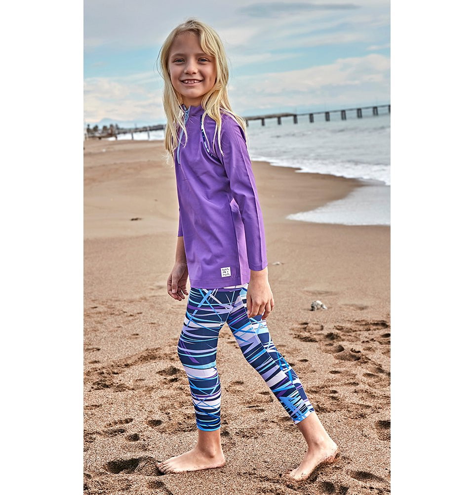 Modefa Swimsuit Girl's Modest Swimsuit - K2405 - Purple/Blue