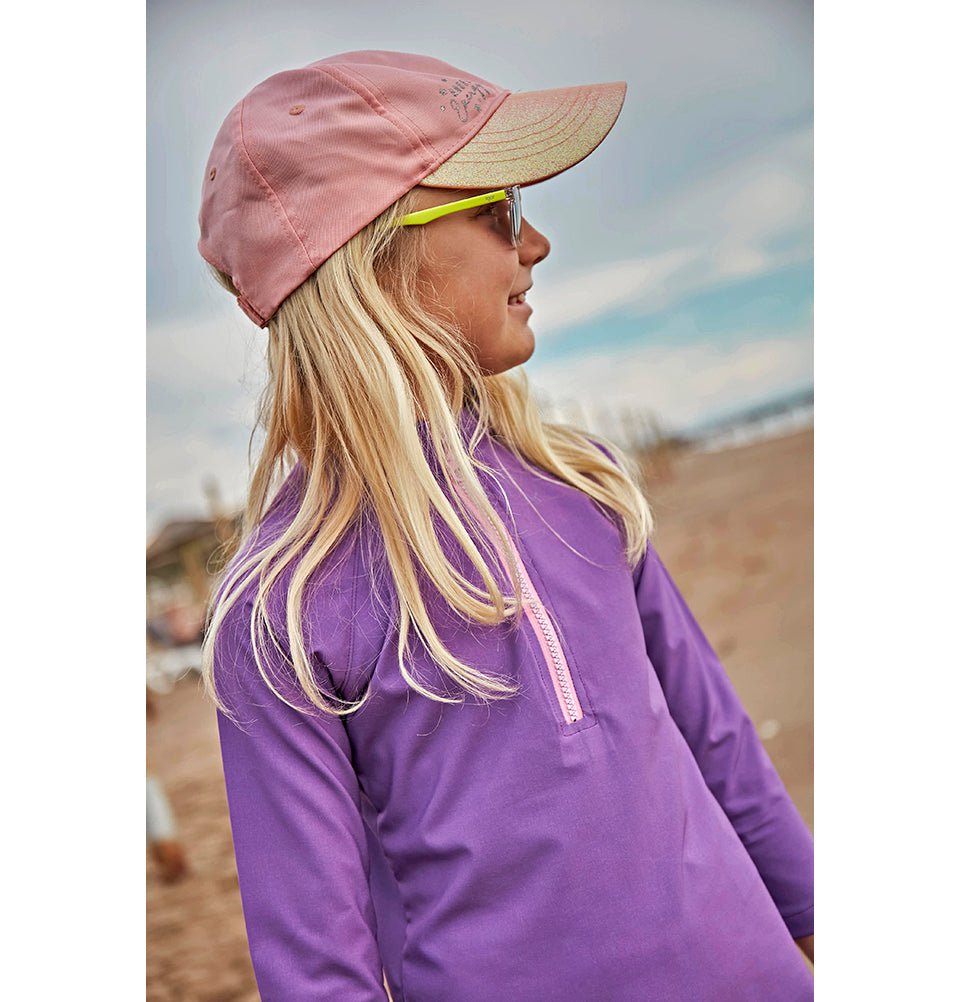 Modefa Swimsuit Girl's Modest Swimsuit - K2408 - Purple/Multicolored