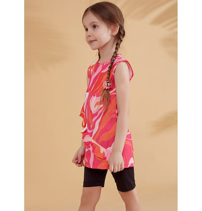 Modefa Swimsuit Kid's Modest Swimsuit - K2322 Retro Pink