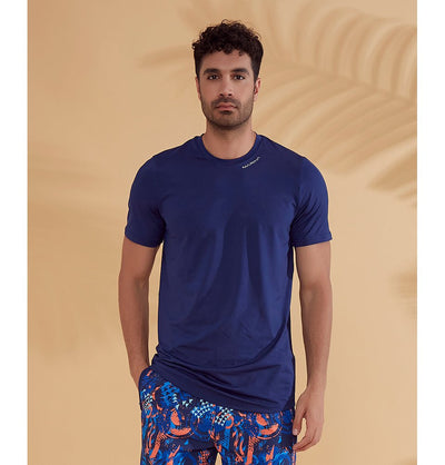Modefa Swimsuit Men's Modest Swim Shirt - T2343 Blue