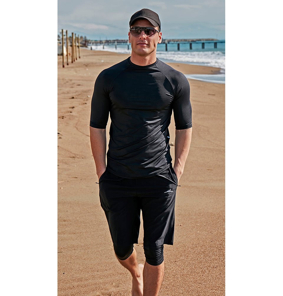 Modefa Swimsuit Men's Modest Swim Shorts - MS2401 Black