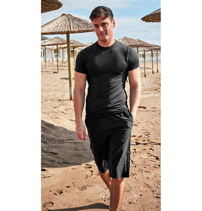 Modefa Swimsuit Men's Modest Swim Shorts - MS2407 Black