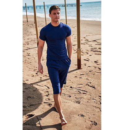 Modefa Swimsuit Men's Modest Swim Shorts - MS2408 Blue