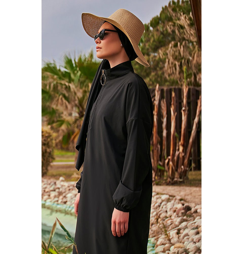 Modefa Swimsuit Two Piece Full Coverage Modest Swimsuit - M2402 Mediterranean Coast Black