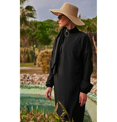 Modefa Swimsuit Two Piece Full Coverage Modest Swimsuit - M2402 Mediterranean Coast Black