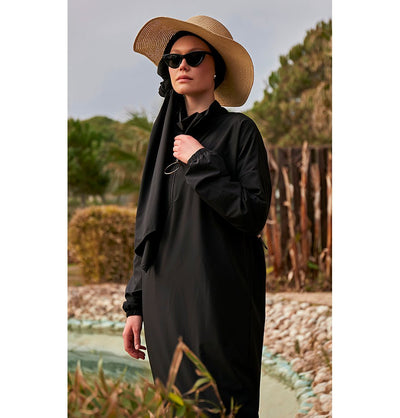 Modefa Swimsuit Two Piece Full Coverage Modest Swimsuit - M2402 Mediterranean Coast Black
