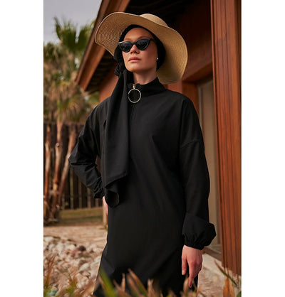 Modefa Swimsuit Two Piece Full Coverage Modest Swimsuit - M2402 Mediterranean Coast Black