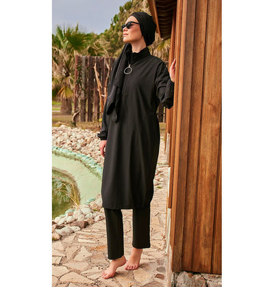Modefa Swimsuit Two Piece Full Coverage Modest Swimsuit - M2402 Mediterranean Coast Black