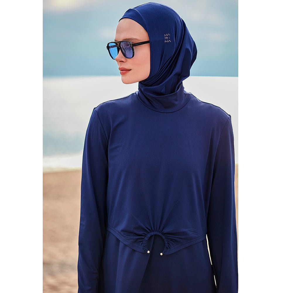 Modefa Swimsuit Women's Two Piece Full Coverage Modest Swimsuit - 25M2462 Blue