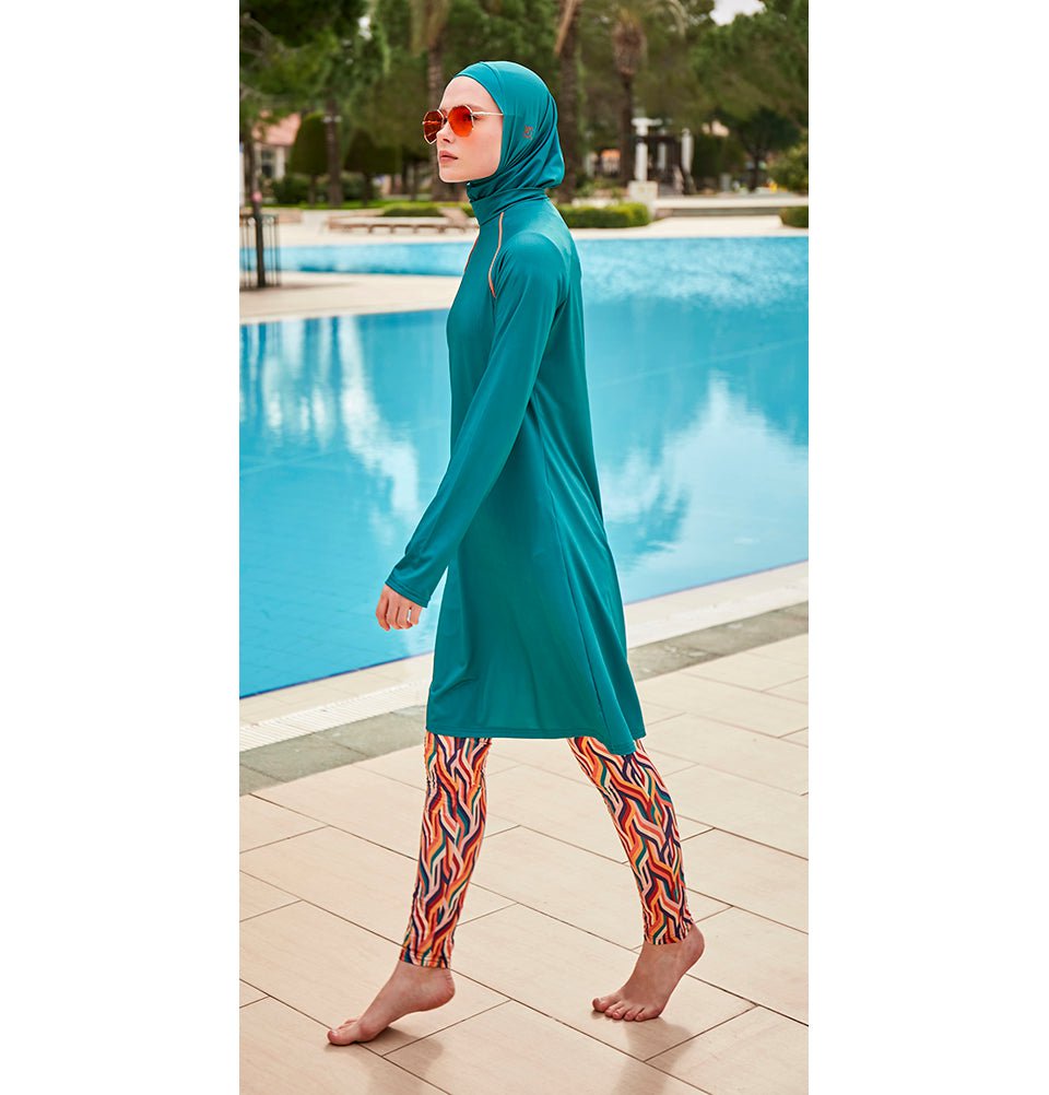 Modefa Swimsuit Women's Two Piece Full Coverage Modest Swimsuit - 25M2465