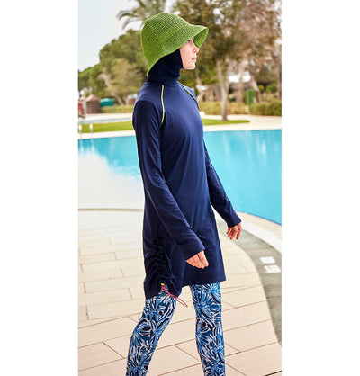 Modefa Swimsuit Women's Two Piece Full Coverage Modest Swimsuit - 25M2482 Blue