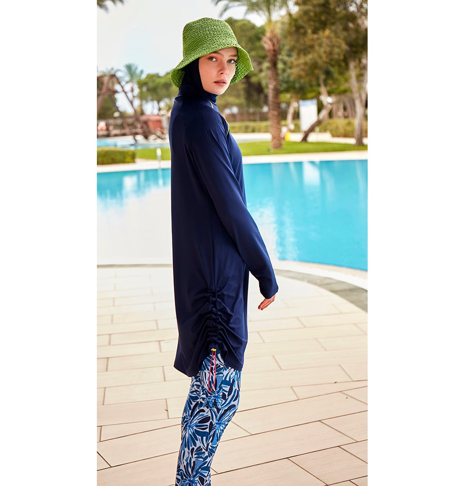 Modefa Swimsuit Women's Two Piece Full Coverage Modest Swimsuit - 25M2482 Blue