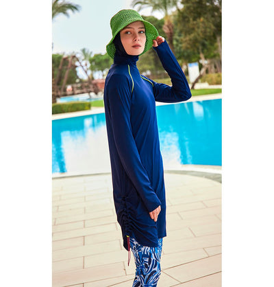 Modefa Swimsuit Women's Two Piece Full Coverage Modest Swimsuit - 25M2482 Blue