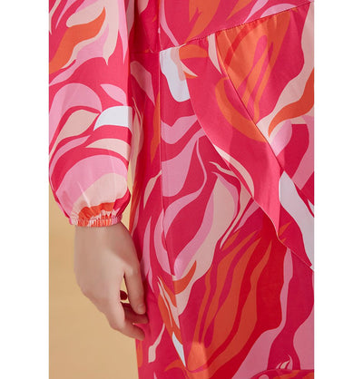 Modefa Swimsuit Women's Two Piece Full Coverage Modest Swimsuit - M2322 Retro Pink