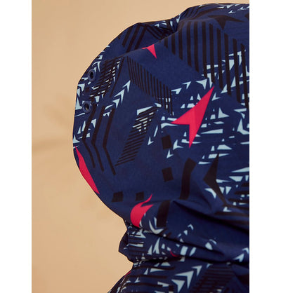 Modefa Swimsuit Women's Two Piece Full Coverage Modest Swimsuit - M2328 Geometric Navy