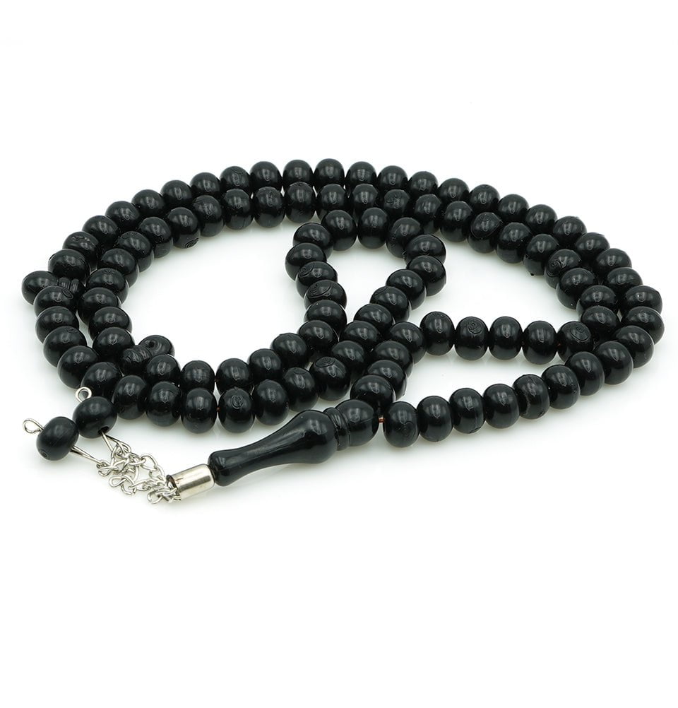 Modefa Tesbih Black Islamic Tesbih Acrylic 99 Count Prayer Beads - Black
