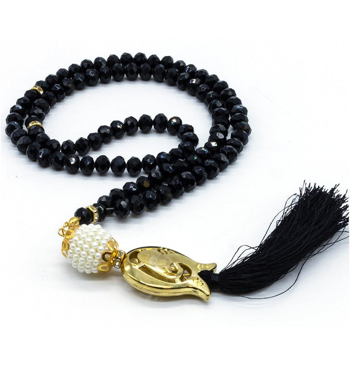 Islamic Tesbih Acrylic Crystal Cut Prayer Beads with Tulip Tassel 99 C
