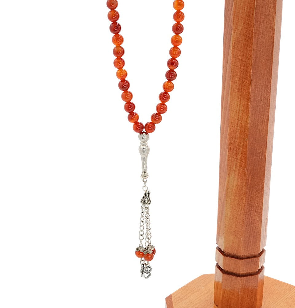 Islamic Tesbih Prayer Beads Round Multicolored Agate Stone 99 Count (B