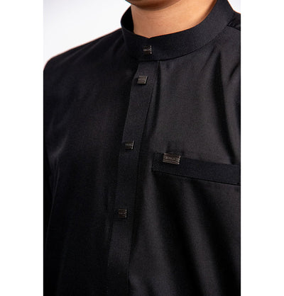 Modefa Thobe Boy’s Full Length Islamic Thobe 205 - Bold Black
