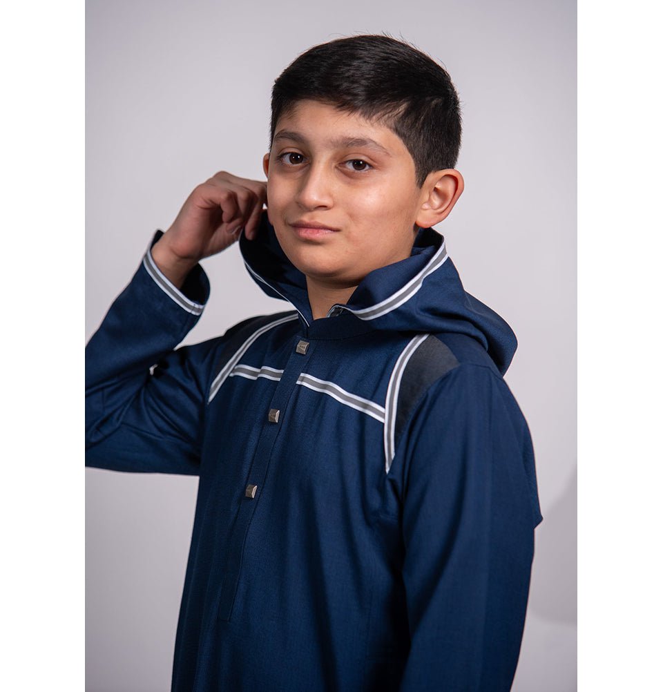 Modefa Thobe Boy’s Full Length Islamic Thobe 209 - Modern Blue