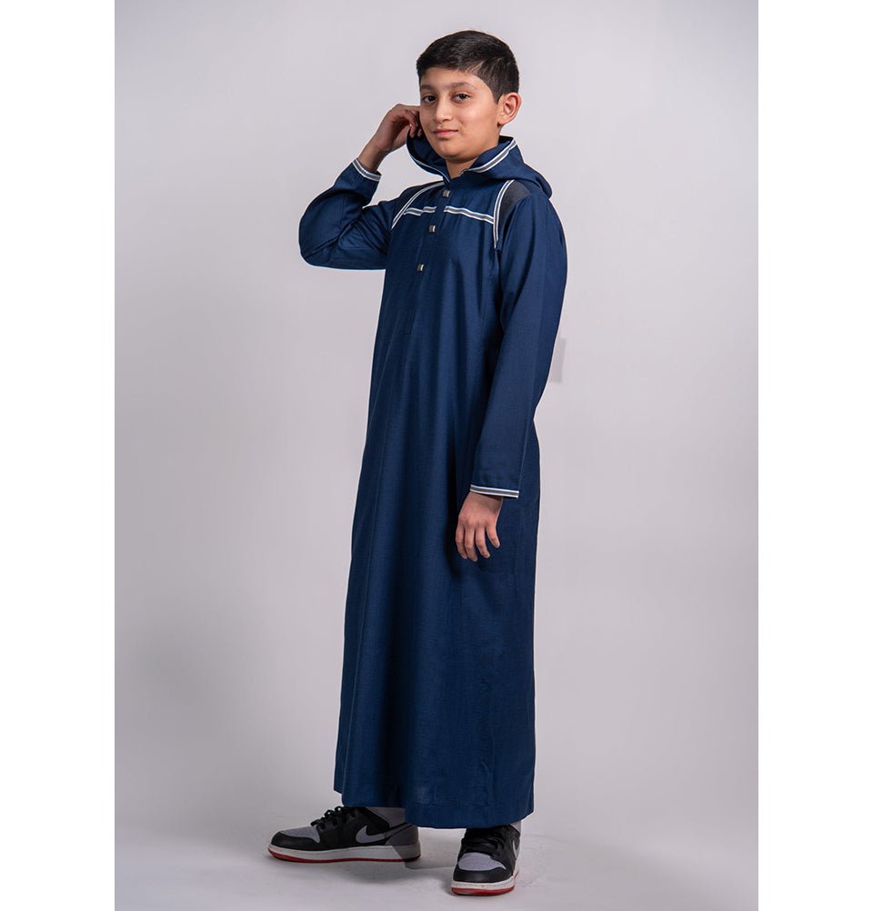 Modefa Thobe Boy’s Full Length Islamic Thobe 209 - Modern Blue