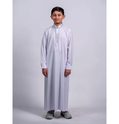Modefa Thobe Boy’s Full Length Islamic Thobe 214 - Diwani White
