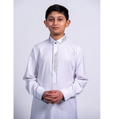 Modefa Thobe Boy’s Full Length Islamic Thobe 214 - Diwani White