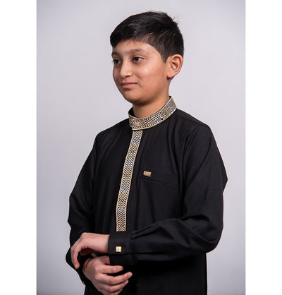 Modefa Thobe Boy’s Full Length Islamic Thobe 215 - Berber Black