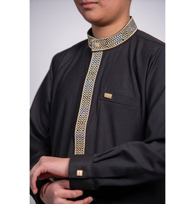 Modefa Thobe Boy’s Full Length Islamic Thobe 215 - Berber Black