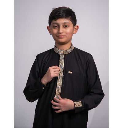 Modefa Thobe Boy’s Full Length Islamic Thobe 215 - Berber Black
