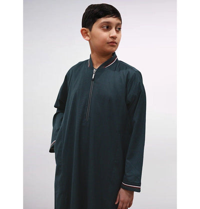 Modefa Thobe Boy's Full Length Islamic Thobe 220 - Pilot Green