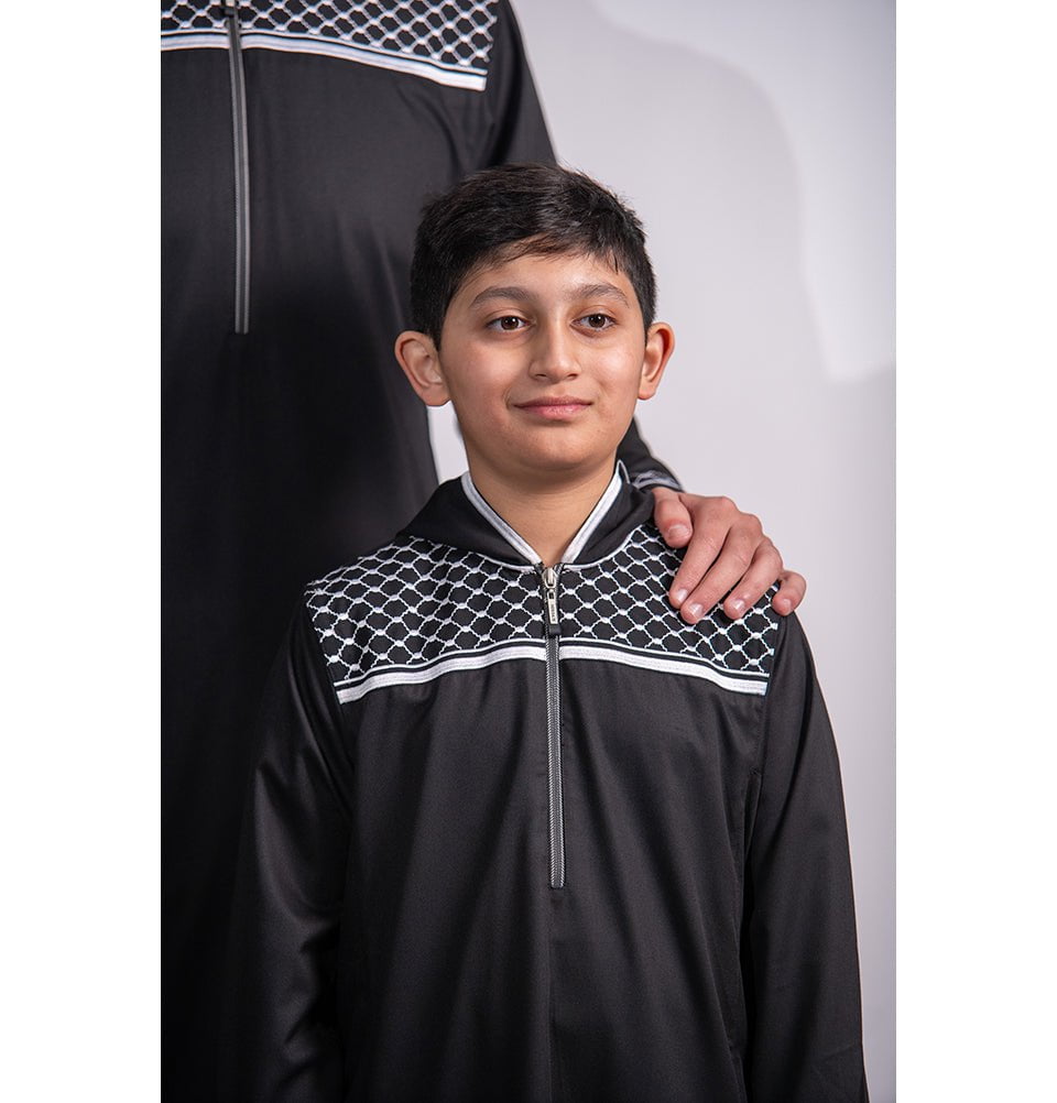 Modefa Thobe Boy’s Full Length Islamic Thobe 235 - Revolt Black