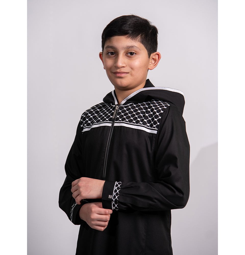 Modefa Thobe Boy’s Full Length Islamic Thobe 235 - Revolt Black