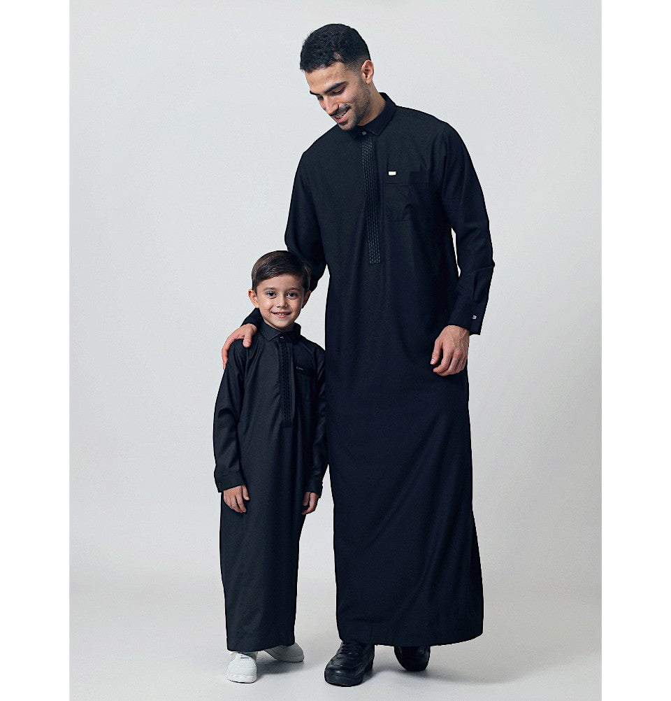 Normal Thobe Boy's Full Length Islamic Thobe 307 - Lux Black