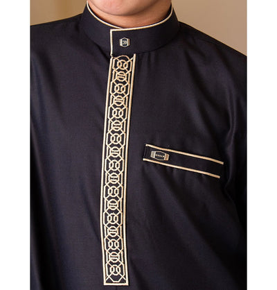 Modefa Thobe Boy's Full Length Long Sleeve Islamic Thobe - 111 Classy Black