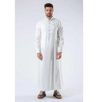 Modefa Thobe Men's Casual Full Length Islamic Thobe AAR2405 Urban White