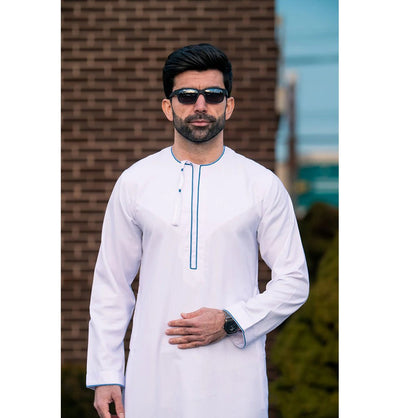 Modefa Thobe Men's Casual Full Length Islamic Thobe Emirati 506 White
