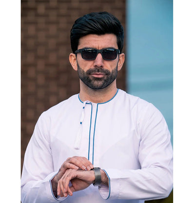 Modefa Thobe Men's Casual Full Length Islamic Thobe Emirati 506 White